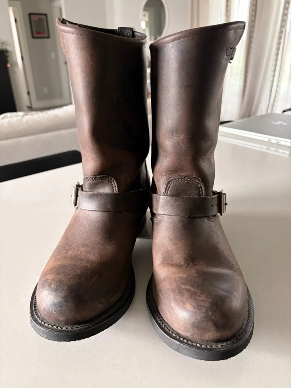 Frye Brown Leather Harness Boots - Picture 4 of 6